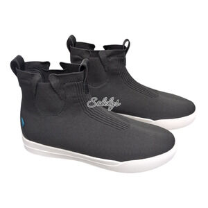 Vessi Weekend Chelsea Mens 12 Waterproof Knit Boot Asphalt Black White Dyma-Tex